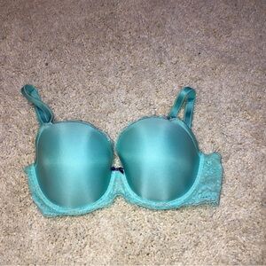 Turquoise Victoria Secret Dream Angels Lined Demi Bra